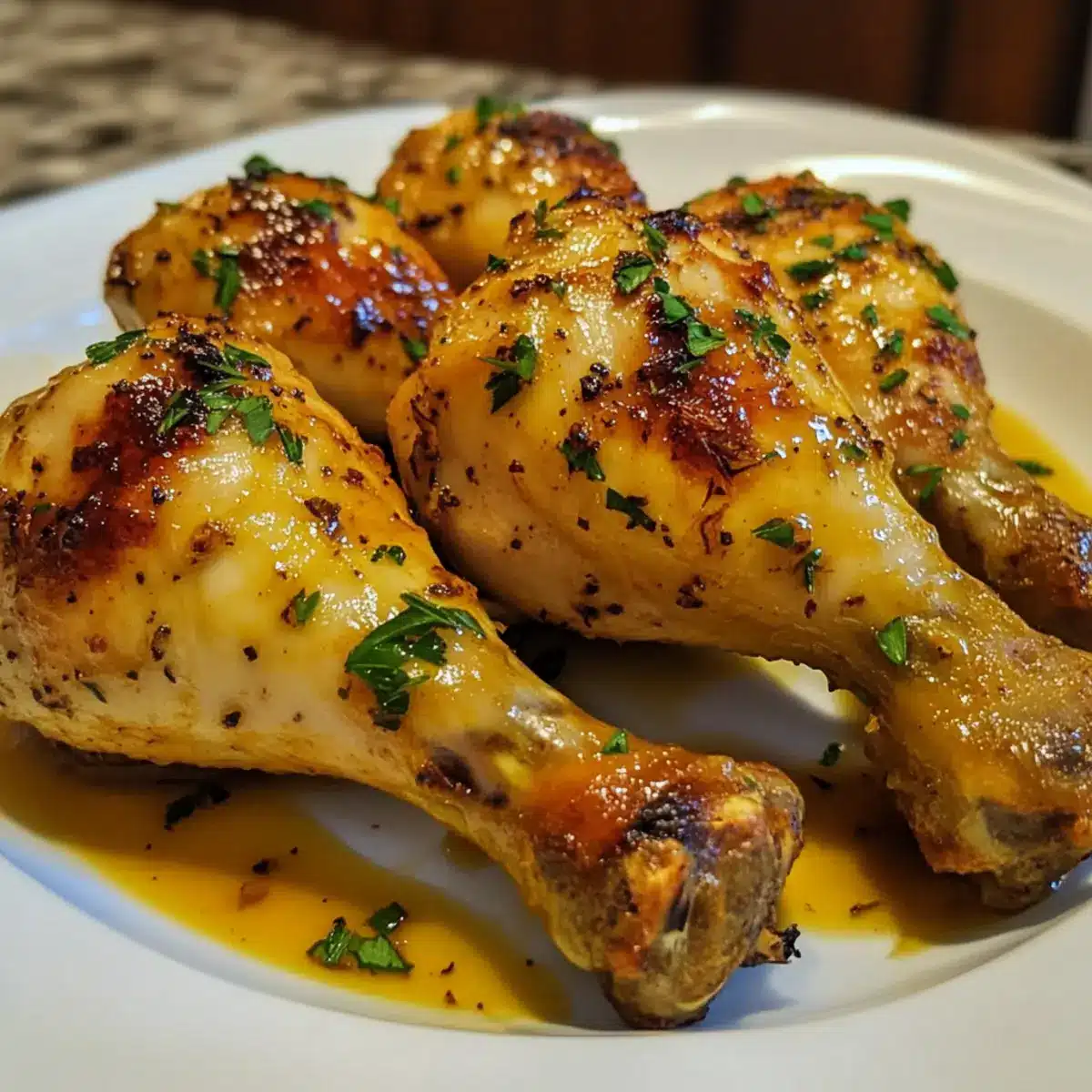 Oven Baked Honey Mustard Chicken Drumsticks